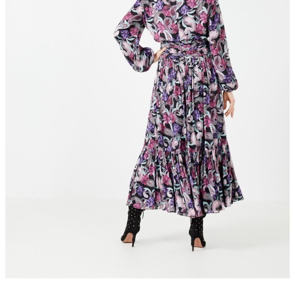 BCBG Long Sleeve Floral Dress - Purple and Pink